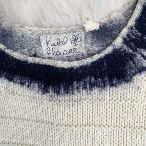 Anthropologie Field Flower Alpaca Wool Felt work Cropped Sweater Size Small - Picture 5 of 11